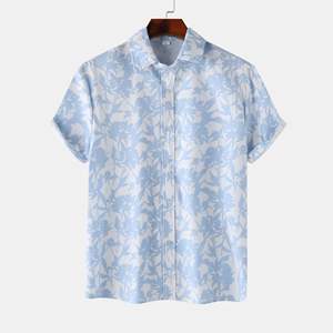 Liquidation Ventes Chemises hawaïennes florales élégantes Chemises décontractées à manches courtes coupe ample, <span class=keywords><strong>chemise</strong></span> de plage respirante pour hommes - Product Image 3