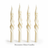 Nouvelles bougies coniques fantômes d'Halloween de 20 cm (7 pouces) faites à la main en cire de soja biodégradable non toxique, parfumées pour l'aromathérapie, pour les fêtes de Noël