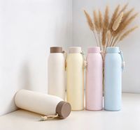 Bouteille d'eau portable créative, cadeau promotionnel, double couche, résistante aux hautes températures, anti-fuite, motif rayé moderne