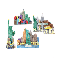 Aimant de réfrigérateur personnalisé en résine 3D, Statue de la Liberté, monument de New York, souvenir en polyrésine