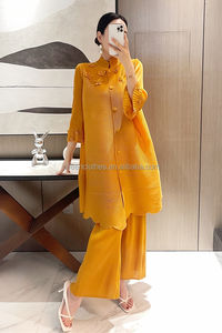 Miyake – ensemble <span class=keywords><strong>classique</strong></span> à plis, haut à manches longues, irrégulier, ample, sarouel, <span class=keywords><strong>pantalon</strong></span> décontracté, Vintage, de styliste, costume deux pièces, printemps <span class=keywords><strong>2022</strong></span> - Product Image 2