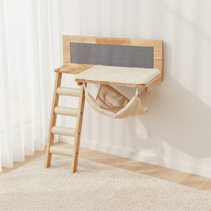 YOUME - Área <span class=keywords><strong>de</strong></span> Juego para Gatos <span class=keywords><strong>de</strong></span> Madera Contrachapada <span class=keywords><strong>de</strong></span> Lujo, Montada en la Pared, con Cómoda Hamaca, Certificada por ISO y BSCI - Product Image 1