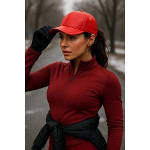 หมวกเบสบอลหนังสีแดงคลาสสิก ดีไซน์เรียบง่ายและมีสไตล์ แบบ 5 แผง ลายชนเผ่า ผลิตจากผ้ากำมะหยี่โพลีเอสเตอร์ 100% รุ่น Spk1104 - Product Image 3