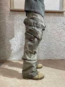 <span class=keywords><strong>Pantaloni</strong></span> da strada personalizzati da uomo <span class=keywords><strong>pantaloni</strong></span> Cargo Vintage elasticizzati sporchi e lavati Jeans Cargo Multi tasca - Product Image 3