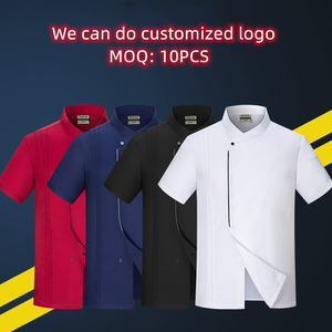 Restaurante Manga corta Chef Cocina Uniformes DE TRABAJO Un solo pecho Sushi Panadería Café Camarero Catering Servicio de alimentos Chaquetas Abrigo - Product Image 2