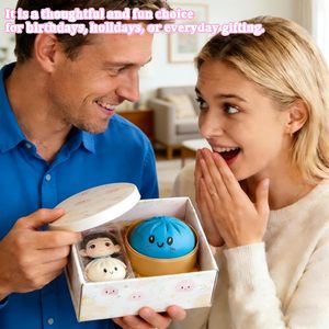 Mini Jouet Anti-Stress Squishy en Forme de Boule de Crème Pâtissière, Balle à Presser en Plastique EVA, Forme de Dumpling, Jouet Sensoriel - Product Image 3