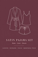 Robes d'été en soie glacée pour femmes, col en V, taille élastique, confortables, respirantes, en satin, trois pièces, couleur unie