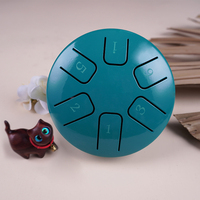 Tambour à langue en acier au carbone de 3,8 pouces à 6 tons, mini tambour à percussion manuel pour la méditation, le yoga et les débutants