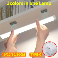 Lumière LED à détecteur de mouvement sans fil, lumière nocturne LED rechargeable de type C, lampe de placard, lampe de garde-robe, rétroéclairage d'escalier pour la cuisine