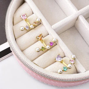 Venta al por mayor de aretes de perlas chapados en oro de 18 quilates estilo coreano y tailandés para bricolaje, joyería de moda - Product Image 4