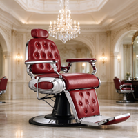 Chaise de barbier classique rétro la plus vendue, chaise de salon hydraulique inclinable pour hommes, salon de coiffure