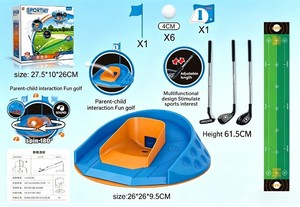 Ensemble de jeu de golf musical rotatif automatique pour enfants, intérieur/extérieur, tapis de putting portable, clubs réglables, 6 balles, unisexe, en plastique - Product Image 5