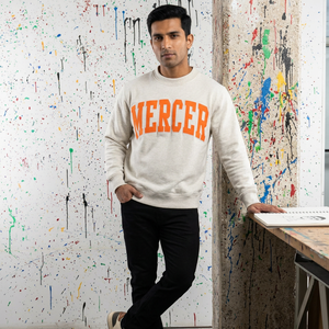 Sweat-shirt à col montant sur mesure, 100% coton, broderie appliquée, col large, fils fins - Product Image 1