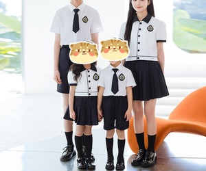 Polo blanc de conception de fabrication populaire avec jupe <span class=keywords><strong>pantalon</strong></span> <span class=keywords><strong>noir</strong></span> garçons et enfants uniforme scolaire en vrac - Product Image 2