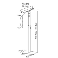 Hırsızlık Önleyici Özellikli Teleskopik Çelik Borulu iPad Tablet Yer Standı