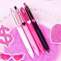 Stylos gel rétractables en plastique motif cœur, encre noire 0,5 mm, promotionnels pour fournitures de bureau, cadeaux de fête pour la Journée des filles