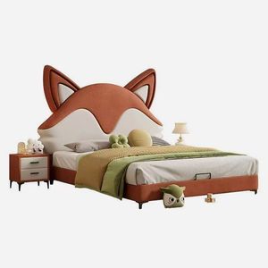 Letto singolo per bambini a tema animale con rivestimento in similpelle morbida per ragazzi e ragazze dai 3 ai 10 anni - Product Image 4