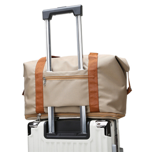 Sac de voyage unisexe à <span class=keywords><strong>fermeture</strong></span> <span class=keywords><strong>éclair</strong></span>, grande capacité, avec compartiment pour trolley, sac de sport imperméable en Oxford, sac à bagages étanche - Product Image 4