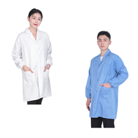 Blouses médicales unisexes en gros pour hommes et femmes, uniformes de laboratoire et d'hôpital en mélange de coton sergé, avec impression par transfert thermique