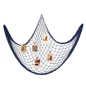 Suo Jun Fishing Net Wall Hanging Blue Cotton Decor For Home Ocean Theme Nautical Art 7753A - Product Image 5