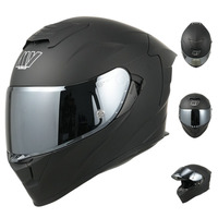 Casque de moto ABS à double visière, fermeture rapide, pare-soleil interne, vision large, certifié DOT pour le motocross.