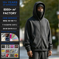 Sweat à capuche cagoule zippé intégral pour homme 100% Coton Délavé Vintage Brodé Logo Personnalisé Coupe Oversize Streetwear Multicolore Automne OEM