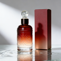 Bouteille diffuseur de parfum en verre gaufré, design rond élégant et personnalisé, couleur sur mesure, 200 ml, DT-9847 avec bouchon