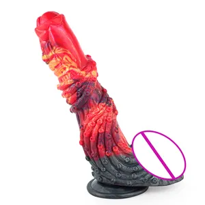 NNSX Silicone Dragon Monster besar Penis Vagina Jepang mainan seks dildo Super realistis untuk wanita dengan mangkuk hisap kuat N-5050
