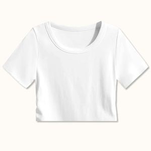 Camiseta de Verano para Mujer, Sexy, de Algodón, Manga Corta, con Logotipo Personalizado, Corte Regular, Cuello Halter - Product Image 4