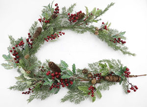 دمية عيد الميلاد, عالية الجودة تصميم أعلى اليدوية 22 بوصة الاصطناعي عيد الميلاد زهرة الأرز هولي مع التوت عيد الميلاد بوش - Product Image 4