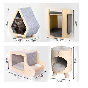 Casa y Cama para Gatos Plegable de Lujo para Uso en Interiores y Exteriores, con Tapa Extraíble Impermeable - Product Image 3