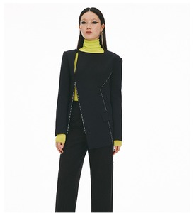 女性用スーツジャケット女性用ブラックスーツ2024年秋フォーマルオフィス無地 - Product Image 3