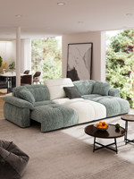 Luxuriöses Ecksofa-Set aus Chenille-Stoff mit Tiefen Kissen und Breiter Sitzfläche für Moderne Apartments und Hotels
