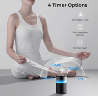 Diffuseur sans eau pour huiles essentielles : Mini diffuseur de parfum à piles pour la pièce, la maison et la voiture avec lumière LED 8 couleurs - Noir