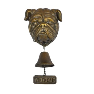Sonnette murale vintage en résine en forme de tête de chien Bloodhound, sculpture décorative rustique pour entrée de maison de campagne - Product Image 6