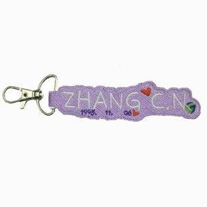 Wholesale Factory Directly Selling <b>Custom</b> Double Side Embroidery Fabric <b>Keychains</b> - Product Image 6