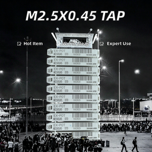 <span class=keywords><strong>Taraud</strong></span> à spirale en acier rapide japonais M2.5x0.45, revêtement en étain, gauche, HRC45-49 - Product Image 2