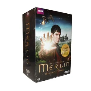 Merlin The Complete Series DVD Boxset 24 Discs Factory Wholesale DVD Movies TV Series Cartoon Region 1 DVD Free Shipping