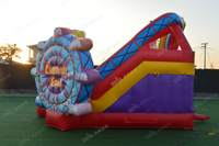 Château gonflable à sauter rouge, blanc et bleu, toboggan gonflable, petit château gonflable flottant, combo en gros, 1 ensemble