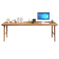 Bureau d'ordinateur moderne et simple en bois massif avec pieds en bois massif pour le bureau à domicile