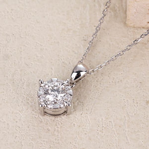 Colgante de oro blanco certificado GIA de 18K, corte brillante, Diamante Natural, chapado en rodio, regalo de aniversario cristiano de alta calidad, sólido - Product Image 6