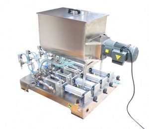 Horizontal Pneumatic Liquid Filling <b>Machine</b> 4 Nozzle Heat and Stir Paste Filler Piston Fill <b>Machine</b> - Product Image 4