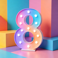 Grandes lettres LED à changement de couleur 3ft 4ft, numéros lumineux pour événements, lettres métalliques RGB géantes, lettres marquee pour bébés, pour décoration de mariage