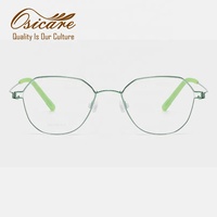 Monture de lunettes optiques ultra-légères de créateur pour enfants, lunettes de vue tendance or et vert, monture fine, pour filles, en stock