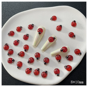 Cabochon plat en résine, motif coccinelle de dessin animé, pour créations artistiques DIY, accessoires de bijoux, ongles, cheveux, sacs, tasses et coques de téléphone - Product Image 6