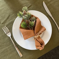 Serviettes de table de Noël en lin brodées sur mesure, décoration de table personnalisée pour les fêtes, ensemble de serviettes de Noël, cadeau, vente en gros, OEM