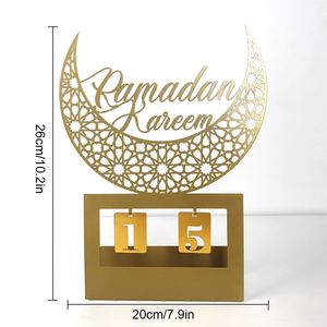 Decoración Musulmana Novedosa, Luna de Ramadán Mubarak, Decoración de Ramadán para el Hogar, Decoración de Luna Creciente 3D de Metal - Product Image 3