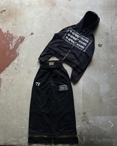 Tùy Chỉnh Thời Trang Đường Phố 400 GSM Zip Up Rhinestone Tracksuit Jogger Mồ Hôi Phù Hợp Với Jogger Đôi Eo Hông Thể Thao Và Áo Đặt Người Đàn Ông - Product Image 3