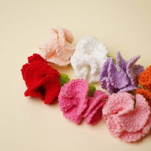 Têtes de fleurs de carnation tricotées à la main, 10 cm et moins, fleurs artificielles pour décorations florales. - Product Image 4