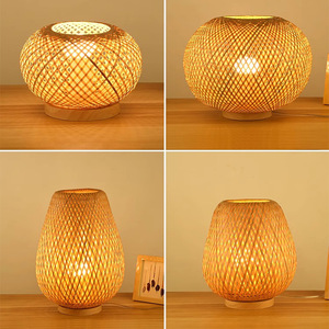 Chất lượng cao bán chạy nhất phòng khách nhà hàng E27 bảng ánh sáng sáng và đẹp phòng ngủ cạnh giường ngủ tre bảng đèn mộc mạc - Product Image 2